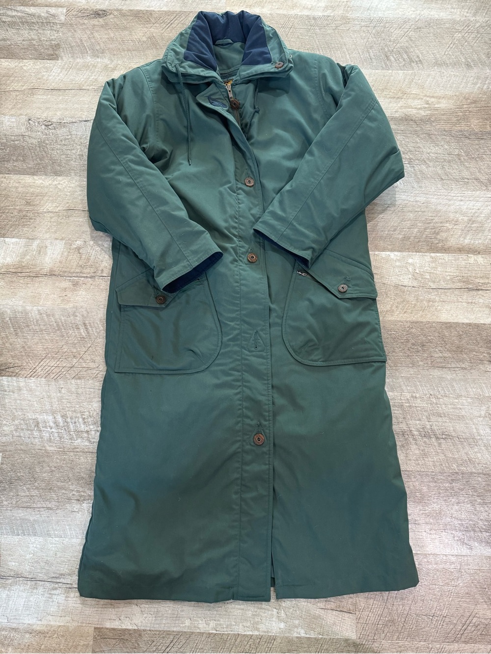 Eddie Bauer Forest Green Long Trench Coat